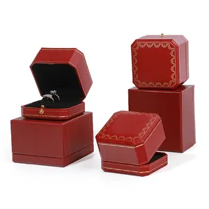 WEIMEI-Caja de joyas para pequeñas empresas, joyas de color rojo, paquete de joyas, embalaje de regalo