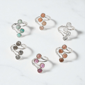 Banda ajustable de Plata de Ley 925, piedra solar redonda delicada, ajuste de bisel de piedras preciosas, joyería de compromiso Original para mujer - Product Image 3