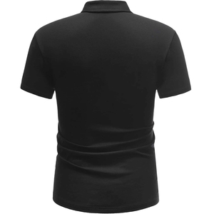 Polos d'extérieur en tissu tricoté à manches courtes pour hommes de haute qualité T-shirt respirant pleine longueur en couleur unie décontracté - Product Image 2