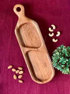 Bandeja de servicio de paleta dividida de madera de acacia de primera calidad 100% - Product Image 6