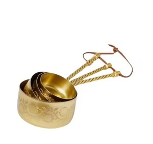 Ensemble de tasses et de cuillères à mesurer faites à la main, tasses à mesurer en acier inoxydable pour la pâtisserie et la cuisine - Product Image 6