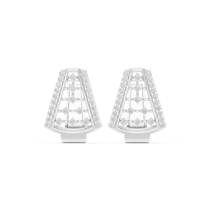 Pendientes de Aro Bali de Plata de Ley 925 con Circonitas Brillantes de Dos Tonos, Moda de Lujo para Mujer - Product Image 2