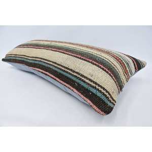 Almohada de lana a rayas bohemia de lujo, cojín decorativo con patrón Floral Vintage de 16x36 pulgadas para sofá de sala de estar para Navidad - Product Image 5