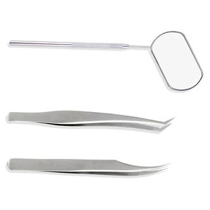 NProfessional Stainless Steel <b>Eyelash</b> Extension Tweezers Set With Handheld Mirror For Volume Lash <b>Application</b> - Product Image 3