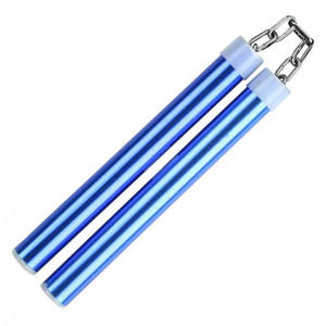 Nunchakus Nunchucks de couleur bleu rouge noir de 12 "avec chaîne pour l'entraînement - Product Image 3