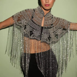 เสื้อคลุมประดับด้วยลูกปัดและประดับด้วยเลื่อมประดับลูกปัดห้อยลงมาที่คอเสื้อผ้าเทศกาลสวยงามสำหรับงานเทศกาล - Product Image 1