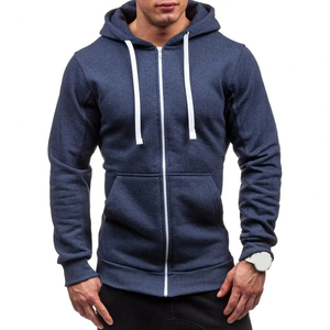 Sweat à capuche pour homme à manches longues avec fermeture éclair et manchette élastique douce et chapeau chaud Manteau et sweat-shirts d'automne - Product Image 4