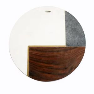 แผ่นไม้อะคาเซียหินอ่อนทรงกลมสำหรับใช้ในครัวเขียง - Product Image 6