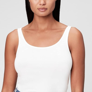 Chaleco de color blanco para mujer, ropa deportiva, venta al por mayor, camiseta sin mangas de moda para mujer, camisetas sin mangas sexis de punto de verano para mujer - Product Image 6