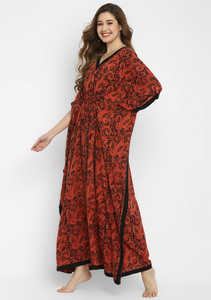 Caftán estampado de algodón de talla grande para mujer, caftán informal largo hasta el suelo a la moda - Product Image 2