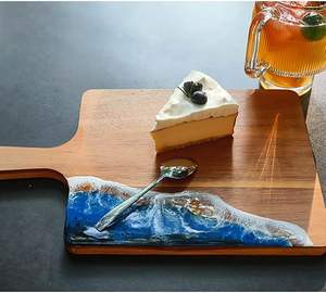 Planche en résine de bois pour hacher la viande et les légumes, planche à découper en bois d'art en résine, adaptée à la décoration de restaurant à bas prix - Product Image 3