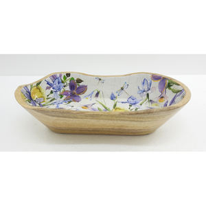 Bandeja de servicio de madera de la mejor forma con acabado de esmalte de calcomanía para bandeja de servicio de comida rectangular y de hoteles hecha a mano a granel - Product Image 3