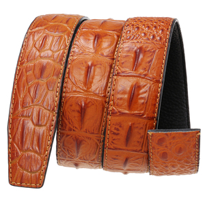 Cinturón de cuero de vaca personalizado para hombre con patrón de cocodrilo con hebilla automática transpirable de alta calidad - Product Image 4