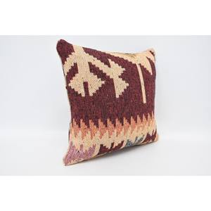 Oreiller en laine rouge de luxe 16x16 pouces géométrique Vintage motif moelleux tissé Technique literie portable pour coussins décoratifs - Product Image 3