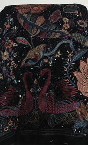 Tela de terciopelo bordado Jacquard Premium 210GSM multicolor para tapicería y confección de vestidos de mujer - Product Image 3