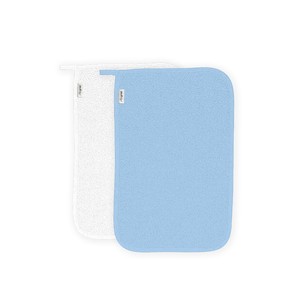 Paquete de 2 Toallas de Tela de Rizo de Color Azul Sólido para Niños de Jardín de Infancia, para el Baño - Product Image 1