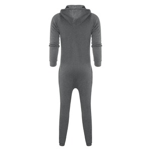 จั๊มสูทมีฮู้ดสำหรับผู้ชาย, จั๊มสูทผ้าฟลีซผ้าฝ้าย100% 2024ลำลองทรงหลวมไซส์ใหญ่ชุดออกกำลังกายเอวยางยืดหนึ่งชิ้นสำหรับฤดูหนาว - Product Image 2