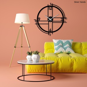 Horloge murale élégante ronde en métal noir Design minimaliste moderne parfaite pour la décoration de la chambre, du salon, du bureau ou de la cuisine - Product Image 3