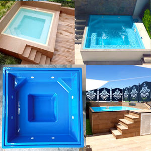 Piscina Interrata Personalizzata per Famiglia, Mini Jacuzzi Spa in Vetroresina con Piastrelle a Mosaico e Sistema di Troppopieno - Product Image 4