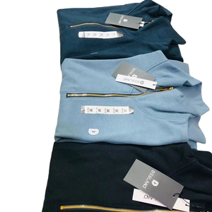 Demi-fermeture éclair col montant hiver sweat pull hommes 100% coton polaire Premium avant Logo athlétique - Product Image 2