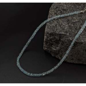 Collier unisexe en perles rondes fines 100% naturelles en aquamarine, à porter tous les jours - Product Image 5