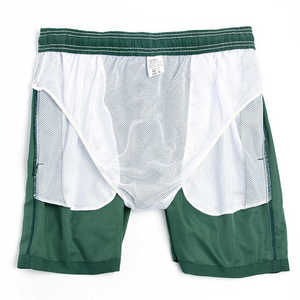 Short personnalisé délavé à l'acide pour hommes Sun Sweat en coton avec motif solide et impression bouffante - Product Image 3