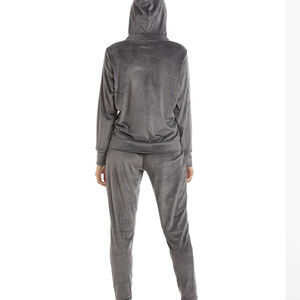 100% conjunto de chándales de terciopelo de manga larga de alta calidad para mujer, gran oferta, chándal de terciopelo ajustado de 2 piezas para mujer - Product Image 2