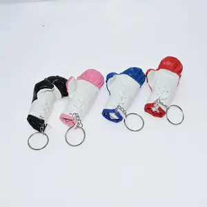 7.5cm haute qualité bas prix 3D PU cuir mini gant de boxe porte-clés Promotion personnalisé Mini boxe porte-clés accessoires