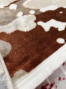 Tapis rectangulaire moderne Adiva, fabriqué à la machine, en jacquard, polypropylène, jute, polyester, tissé, à poils longs, épais, résistant aux taches, abstrait - Product Image 4