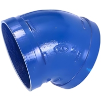 Raccord de tuyauterie rainuré en fonte ductile bleue DN80 Coude à 45° PN16 Classe 150 pour eau potable Personnalisable Garantie 3 ans