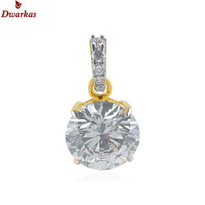 Collar con Colgante de Plata de Ley 925 Chapado en Oro de Diseño de Lujo al por Mayor, con Piedra Preciosa de Topacio Blanco y Circonita Cúbica, Disponible en Existencia - Product Image 3