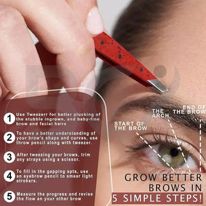 Pinzas de Cejas de Acero Inoxidable con Punta Inclinada, Multifuncionales, Hechas a Mano, Servicio OEM, para Salón de Belleza - Product Image 6