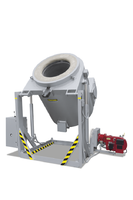 Four de fusion de laiton à fourneau convertisseur 200 kg/lot, alimenté au gaz naturel, basculant hydrauliquement, avec roulement à billes, nouvelle haute productivité