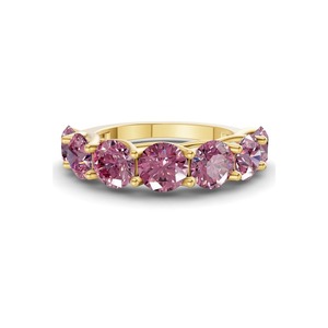 Timeless Purple Round Band Lab Grown Diamond 1.00 Ct Tw 14K Solid Gold Purple Color VS Clarity 7 Diamond Deep Regal Fancy Hue - Product Image 2