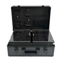 Valise de barbier 6 tondeuses Plateau coulissant Styliste Boîte à outils de coiffure Tondeuse à cheveux Organisateur Boîte de rangement en métal Valise portable