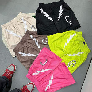 Men's Custom Print Solid Gym Sports Shorts Double <b>Layer</b> 100% Polyester Basketball Mesh <b>Mid</b> Waist Breathable Casual Style - Product Image 1