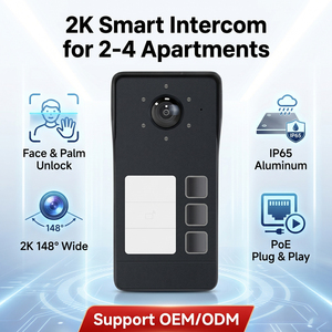 Vidéophone multi-appartements Hiwink 148 °   Contrôle d'accès par interphone grand angle 2K, prise en charge du NFC, reconnaissance faciale, détection radar pour ONVIF - Product Image 1