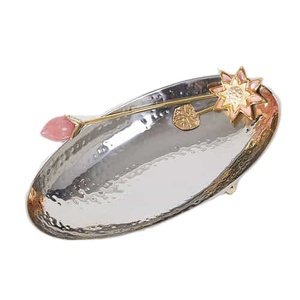 Bandeja de Servicio RABEH Plateada, de Metal, Grado Comercial, Acabado Pulido, Apta para Lavavajillas, Vajilla Decorativa para Bodas - Product Image 1