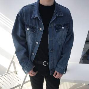 OEM Custom 100% Cotton Traditional Contrast Stitching Boxy Cropped Distressed <b>Denim</b> <b>Jacket</b> <b>for</b> <b>Men</b> - Product Image 4