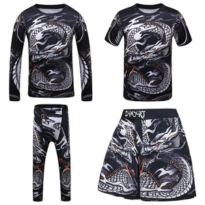 Long Sleeve <b>Men</b> Wear High Quality MMA Rash Guards for Sale Custom Made Sublimation Design Adults Fitness Rash running clothes - Product Image 6