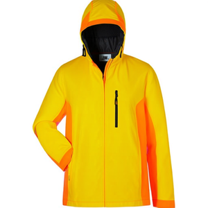 High-Visibility JIM Size L Yellow/Orange Softshell <b>Raincoat</b> Comfortable and Breathable - Product Image 2