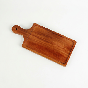 Tabla de cortar y picar rectangular de madera natural ecológica con asa integrada y orificio para colgar REHMAN CRAFT - Product Image 5