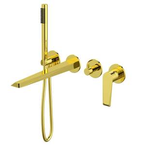 Diamond Series *** Ensemble de mitigeur mural à levier unique avec douchette couleur or poli Pack 1 - Product Image 1