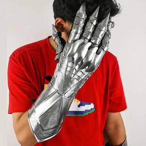 Guantes de guantelete de acero grabado medieval, armadura de caballero gótico para LARP Cosplay y Halloween - Product Image 3