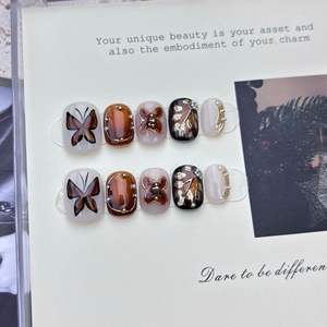 <span class=keywords><strong>Faux</strong></span> <span class=keywords><strong>ongles</strong></span> longs en acrylique de haute qualité, design luxueux, réutilisables, imprimés à la main, <span class=keywords><strong>ongles</strong></span> artificiels faits à la main - Product Image 2