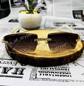 Luxury Iced Out Rimless Moissanite Diamond Square Cut Lens Hip Hop Bling Premium <b>Sunglasses</b> For Unisex Wear - Product Image 1
