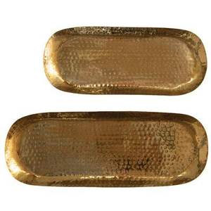 Grand plateau de service décoratif en laiton avec finition dorée, idéal pour les mariages et les réunions formelles. - Product Image 5