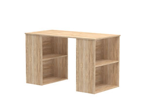 Bureau de travail moderne en bois Furnizone, nouveau design, avec rangement flexible intérieur/extérieur, 2 étagères, fabriqué en Malaisie, modèle 1326 - Product Image 4