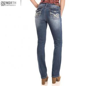 Nouveautés 2025, vente chaude, pantalon décontracté pour femmes, denim bleu, 3D, droit, respirant, taille mi-haute, sur mesure, grande taille - Product Image 3