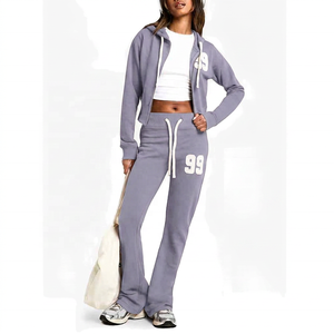<b>Women's</b> Maroon Two Piece Breathable Plus Size Tracksuit Hooded <b>Zip</b> <b>Sweatshirt</b> High Waist Joggers Number 99 Print Casual Regular - Product Image 5